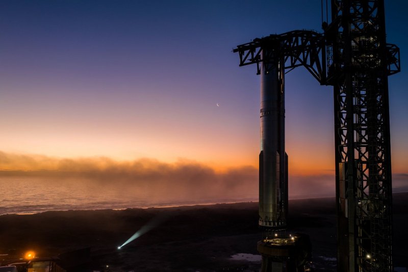 SpaceX's Super Heavy booster is pictured on the launch pad at Starbase in Boca Chica, Texas, where staffers at the company voted to incorporate a new city nearby, also naming it Starbase. Photo courtesy of SpaceX